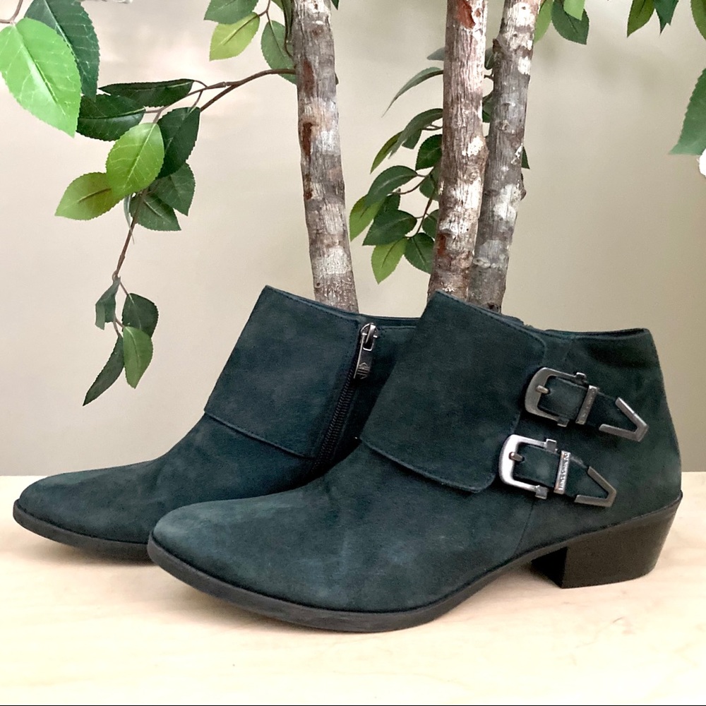 Vince Camuto Slate Blue Suede Booties, Size 8 - Picture 4 of 13